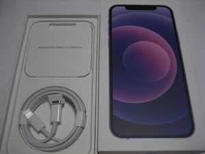 ★　☆USED保管品☆　美品　元箱付　Apple　i Phone 12　128GB　パープル　SIMフリー　アップル　アイフォン　スマートフォン　★