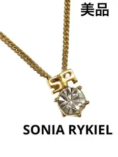 超美品　SONIA RYKIEL  ネックレス　　SRロゴ　ゴールドカラー