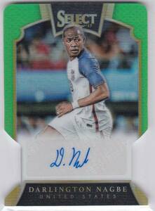 Darlington Nagbe 16-17 Panini Select auto Green Die - Cut 直筆サイン /60