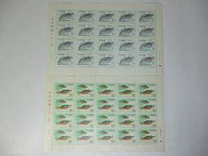 K-319　自然保護シリーズ切手シート　魚類　額面計2000円　全2シート　
