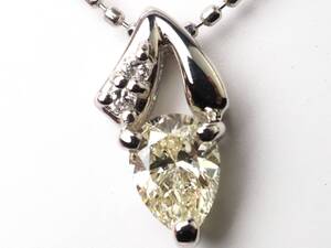 【5922A】Pt900/Pt850 天然ダイヤモンド 0.32ct/0.02ct/2.4g ネックレス