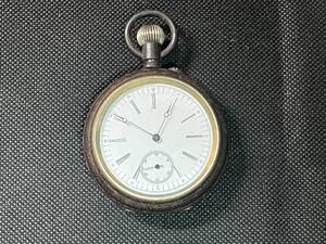 商館時計（懐中時計） 鉄ケース （動作品）アンティーク(Antique pocket watch）★同梱可　No.1337