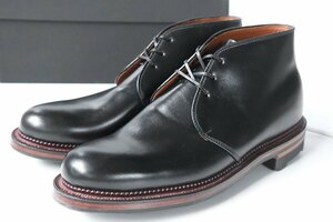 ★未使用 VIBERG ◆Uplands チャッカブーツ 黒 サイズ7.5 (靴クリーム付) 定価25万円 レザー ショートブーツ 革靴 ヴァイバーグ ◆467