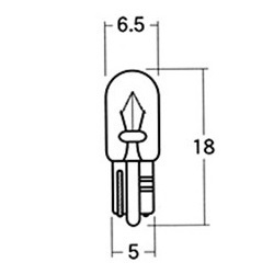 M＆H バイク メーター球 BWB123 12V1.7W ウエッジ特殊(W2.2×5.2d) B-WB123