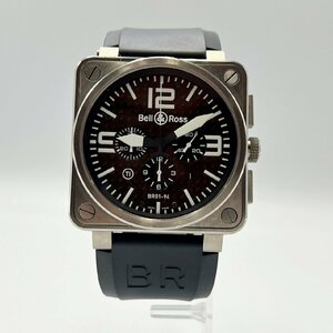 Bell&Ross BR01-94TI-R 腕時計＜時計＞ベル＆ロス アヴィエーション スクエア 自動巻き メンズ ブランド ラバー クロノグラフ