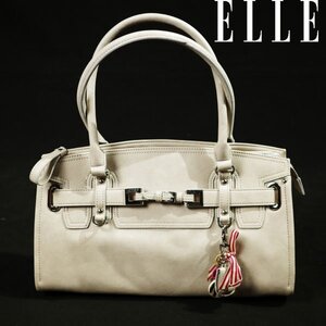 新品1円～★ELLE エル 女性用 レディース レザートートバッグ アンティエ ベージュ 肩掛け可能 正規店本物 ◆A1476◆