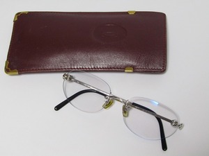 FG04-5825[VOX] Cartier カルティエ 750 K18WG ホワイトゴールド 眼鏡 メガネ フレーム 1円～