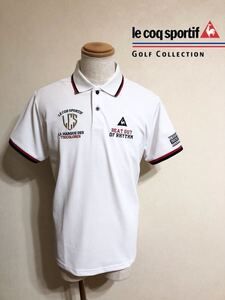 【良品】 le coq sportif golf ルコック ゴルフ ウェア ドライ 鹿の子 ポロシャツ トップス サイズLL 半袖 QGMNJA08 白