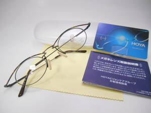 ★即決☆彡限界価格●HOYＡ薄型・非球面レンズ付き老眼鏡●イタリア製メタルフレーム１０１８／アンティークブラウン