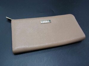 ■美品■ FURLA フルラ レザー L字ファスナー 長財布 ウォレット 小銭入れ 札入れ レディース ブラウン系 DF0414