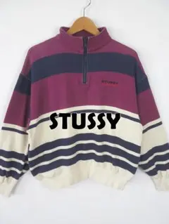 STUSSY ステューシー ★ レディース ショート丈 ハーフジップ スウェット