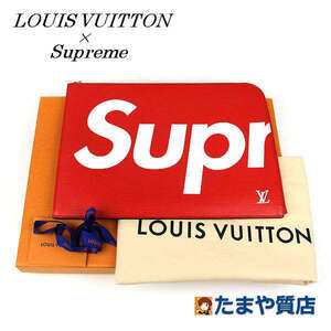LOUIS VUITTON×Supreme ルイヴィトン×シュプリーム ポシェット・ジュールGM M67722 フランス製 エピ 赤 クラッチバッグ 11557