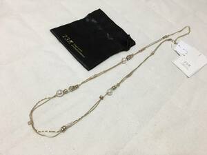 561新品♪23区♪ラインストーンパールゴールドネックレス￥12100即決