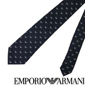 EMPORIO ARMANI ネクタイ エンポリオアルマーニ ブランド イーグルロゴ柄 シルク ブルー【剣先幅：7.5cm】 340075-616-00035