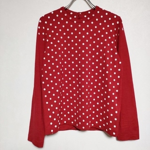 tricot COMME des GARCONS バックボタンウール TB-T051 ドットプリント ニット AD2008 レッド トリココムデギャルソン 4-0902T 233681