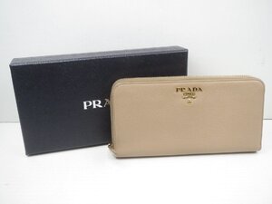 ♪PRADA プラダ レディース 長財布 ウォレット ベージュ 1ML506♪USED品