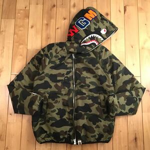 シャーク パーカー 中綿ジャケット Sサイズ a bathing ape BAPE camo shark full zip hoodie jacket エイプ ベイプ アベイシングエイプ n13