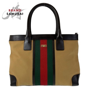 GUCCI グッチ シェリーライン ベージュ キャメル ゴールド金具 キャンバス/レザー 002 1119 トートバッグ ハンドバッグ レディース 407335