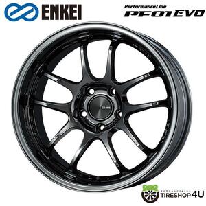 4本のご購入で送料無料 ENKEI Performance Line PF01EVO 18インチ 18x9.5J 5/112 +45 SBK 新品ホイール1本価格