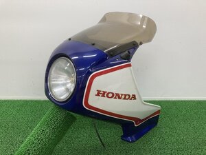 CBX550Fインテグラ アッパーカウル MA6 ホンダ 純正 中古 バイク 部品 PC04 トリコロール ヘッドライト スクリーン付き 当時物