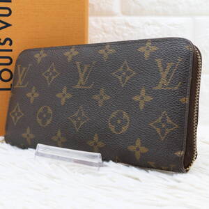 美品 Louis Vuitton ルイヴィトン モノグラム ジッピーウォレット M42616 ラウンドファスナー 長財布 PVC レザー ジップ メンズ レディース