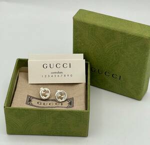 GUCCI グッチ インターロッキングG ピアス シルバー 925 アクセサリー AG925 保存袋 箱付き