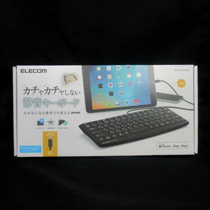 新品◆ELECOM 静音ミニキーボード TK-LCM02BK [有線 /Lightning]黒◆