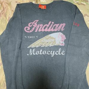 INDIAN MOTORCYCLE ロンT 黒　ワッフル