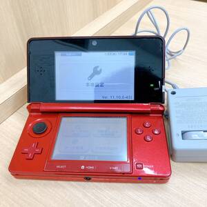 【動作確認】NINTEND ニンテンドー3DS CTR-001 本体 メタリックレッド 