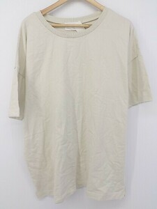 ◇ antiqua tree cafe アンティカ ツリーカフェ 半袖 Tシャツ カットソー サイズXL ライトベージュ系 レディース P