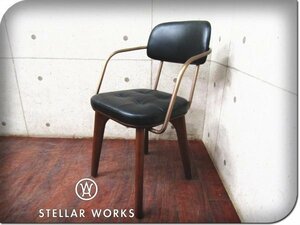 新品/未使用品/STELLAR WORKS/FLYMEe取扱い/Utility Arm Chair U/Neri＆Hu/ウォールナット/スチール/牛革/アームチェア/193,600円/ft8340k