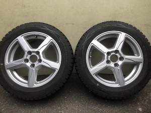 TARGA AGA FINGERフィンガー社外アルミ6.5J +50 5H108 63.4mm 205/55R16バリ山スタッドレスダンロップウィンターマックス WM01 VOLVOボルボ