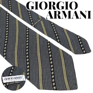 GIORGIO ARMANI ジョルジオアルマーニ ストライプ ビジネスネクタイ カジュアルネクタイ ブランドネクタイ イタリア製