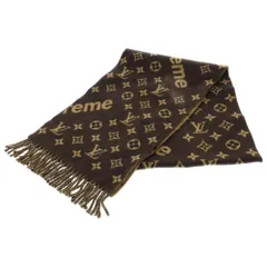 LOUIS VUITTON (ルイヴィトン) 17AW ×SUPREME LV Monogram Scarf シュプリーム カシミヤ混 モノグラム スカーフ ウール マフラー ブラウン MP1891 AB0137