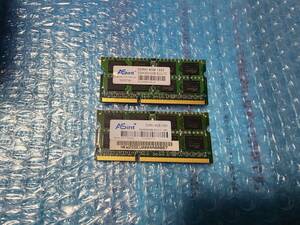 即決 ASint製 DDR3 4GB×2枚 合計8GB PC3-10600S PC3-8500S互換 SO-DIMM 送料140円～