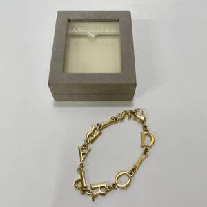 ★ 1円〜【現状保管品】 Christian Dior クリスチャンディオール ブレスレット ロゴアルファベット ゴールドカラー ディオール J152933