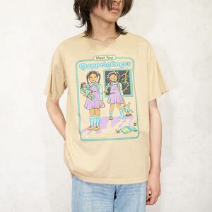 USA VINTAGE Steven Rhodes Meet Your Doppelganger PRINT DESIGN T SHIRT/アメリカ古着スティーブンローズプリントデザインTシャツ