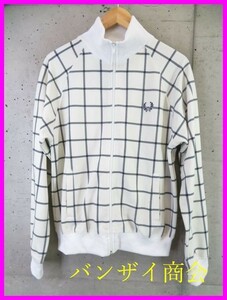 3120sb7◆良品です◆FRED PERRY フレッドペリー チェック柄 トラックジャージ ジャケット S/ウインドブレーカー/ポロシャツ/スイングトップ