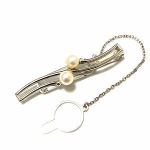 MIKIMOTO パール タイピン ネクタイピン シルバー タイバー アクセサリー 真珠 ミキモト silver 925 ビジネス スーツ