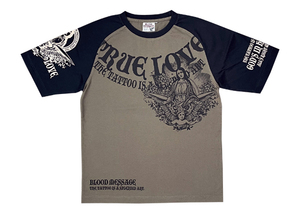 BLOOD　MESSAGE　半袖Tシャツ　D.BEIGE/BLACK　38サイズ　試作品　BLST-280