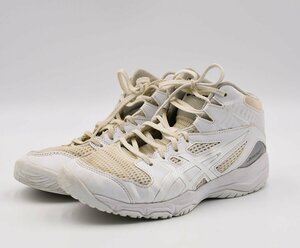 □●24.5cm　ASICS　アシックス　バスケットボールシューズ 　ダンクショット　ハイカットスニーカー/WHT/1064A006