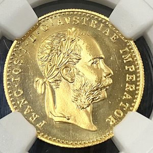 1915年 MS68 オーストリア フランツヨーゼフ1世 1ダカット金貨★1915 AUSTRIA DUCAT RESTRIKE アンティーク/ゴールド