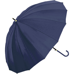 ☆ NAVY 傘 レディース ジャンプ 通販 メンズ 55cm グラスファイバー 16本骨 長傘 雨傘 多骨傘 雨具 丈夫 natural basic ナチュラルベー