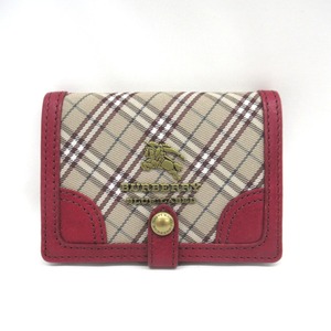 KR227501 バーバリーブルーレーベル カードケース ノバチェック レッドｘベージュ レディース BURBERRY BLUE LABEL 中古