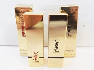 YSL イヴサンローラン 『ルージュ ピュールクチュール 1 LE ROUGE』レッド系 口紅 2本セット■リップスティック 未使用/長期保管品