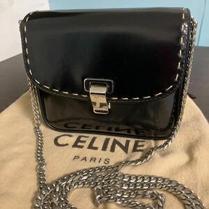 【激レア】CELINE チェーン クラシックボックス ステッチ ブラック