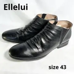 Ellelui エルルイ ショートブーツ サイドジップ 黒size43