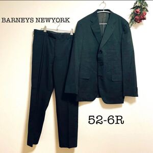 1835【BARNEYS NEWYORK】スーツセットアップ(52-6R)美品 セットアップ スーツ テーラードジャケット ブラック スラックス