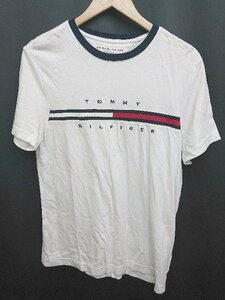 ◇ TOMMY HILFIGER トミー ロゴ 半袖 Tシャツ カットソー サイズM ホワイト メンズ P