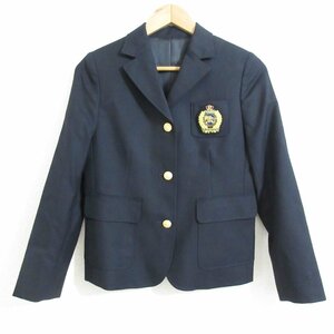 美品 BURBERRY バーバリー ロゴワッペン 金ボタン シングル 3B テーラードジャケット ブレザー 紺ブレ キッズ 子供服 150A ネイビー